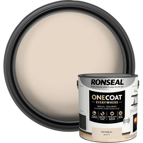 Ronseal One Coat Everywhere Interior Paint Oatmeal Matt 2.5L (1/4)