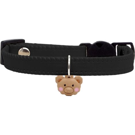 Collier pour chat en cuir avec pendentif ours pour petits animaux (1/5)