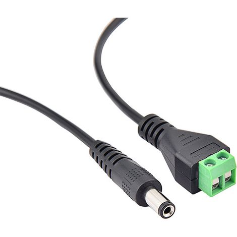 Solderless DC power extension cable 5.52.1 for LED lights and security cameras (DC5521 male/female). (1/5)