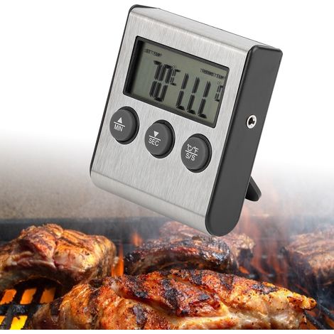 Thermomètre de cuisson BBQ viande sonde alimentaire avec minuterie outil mesure température (1/5)