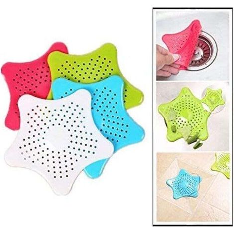 Lot de 4 passoires d'évier Sillione. passoire à cheveux étoile de mer pour évier de cuisine. salle de bain (1/4)