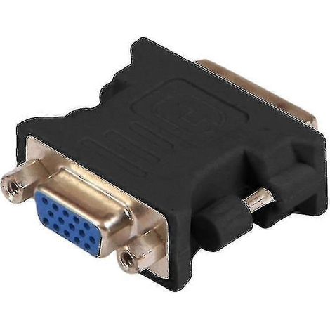Adaptateur DVI-D vers VGA, convertisseur DVI-VGA compatible avec la résolution 1080p. Couleur : Noir. (1/5)