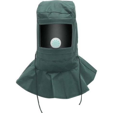 Cagoule De Sablage Masque Poncage Anti-Poussière, Chapeau Protection Peinture Pour Sableuse Avec Visière Transparente Et Soupape, Vert-Crezuo (1/4)