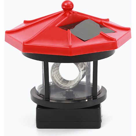 Factory direct sale led solar rotating headlight outdoor waterproof garden villa courtyard decoration sensor landscape light (red) (1/5)