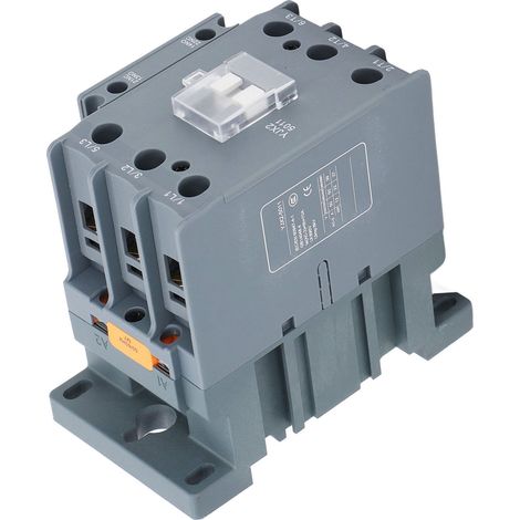 Contacteur de puissance 50A AC, boîtier PC, haute conductivité, connexion stable, 1NO 1NC, bobine 220V AC, pour moteur (1/5)