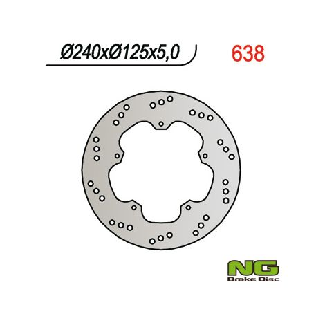 DISCO DE FRENO DELANTERO/TRASERO NG PIAGGIO 125/180/200/250/300/400/500 (240x125x4.5)