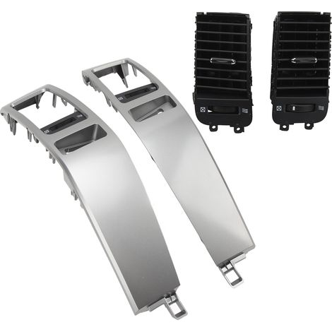 Armaturenbrett-Lüftungsgitterabdeckung 1 Paar 55474 60040 silber, stilvolle Lüftungsblende für Toyota Land Cruiser Prado J120, Ersatzteilset. (1/5)