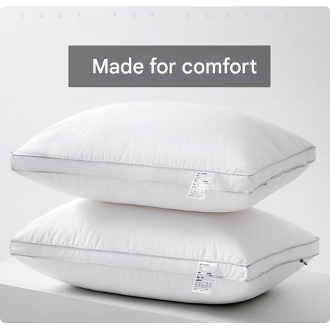 Oreiller simple haut de gamme en coton avec soutien cervical, garnissage en pur coton, adapté aux adultes et à un usage familial (lot de deux)1200g (1/5)