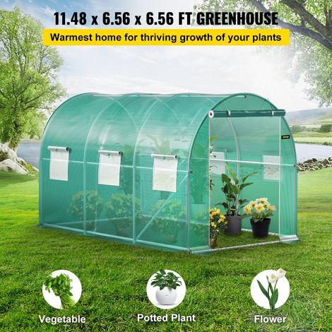 Serre Tunnel Jardin 3,5x2x2 m Tente Abri Plantes Cadre en Acier Galvanisé Couverture Étanche PE 1 Poutre Supérieure 2 Poteaux Diago… (1/5)