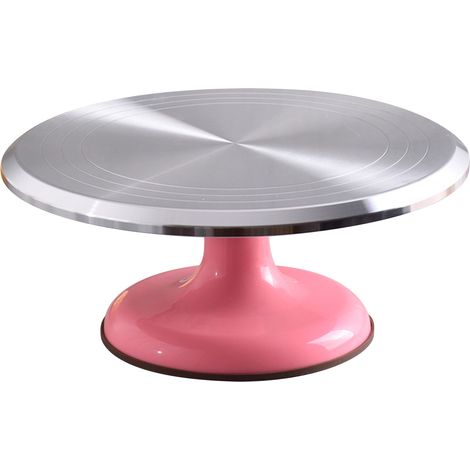 Plateau tournant professionnel 10 pouces en alliage d'aluminium pour décoration de gâteaux - Rose (1/5)