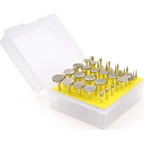 50Pcs Pointes Diamantées Fraises Rotatives / 3mm Forets pour Dremel/Accessoires pour Outils