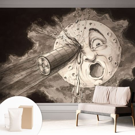 Tapete Vliestapete mit Kleber- abwaschbar - Raumgestaltung Schlafzimmer Wohnzimmer Tapete Kosmische Kollision 312x219 cm (1/5)