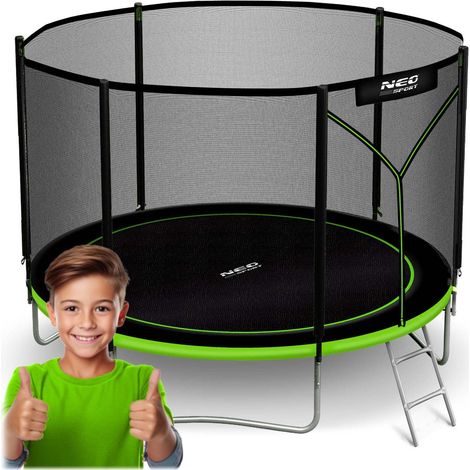 6ft183cm gartentrampolin mit auennetz und leiter neo sport