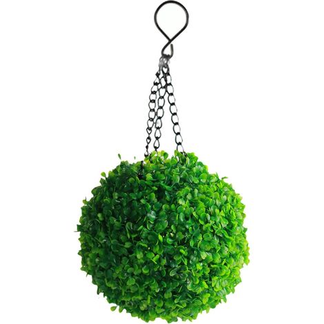 Boule de artificielles – Boules de fleurs artificielles à suspendre, topiaire de buis artificiel Orbes décoratifs en buis artificiel, capteur de charge extérieur LED pour la maison, (1/5)