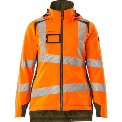 Mascot Winterjacke CLIMASCOT®, Damen Winterjacke Gr. 4XL, hi-vis orange/moosgrün (1/4)