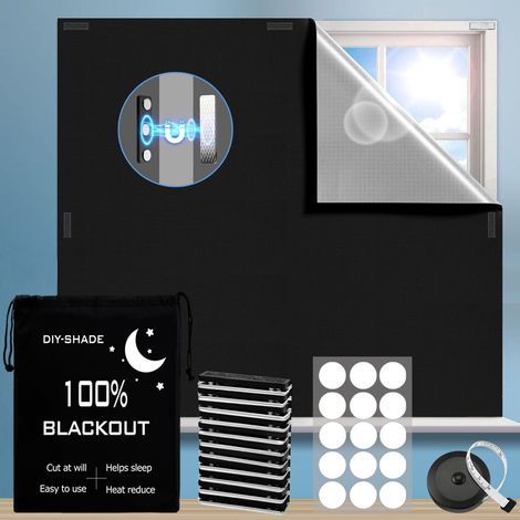 Stores occultants, à coller, rideaux occultants portables pour voyage ou chambre d'enfant, à découper à n'importe quelle taille (1/4)
