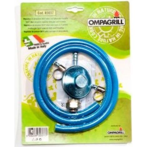 Ompagrill Regulador de Presión R3037 con Tubo para GPL 30/37 Mbar