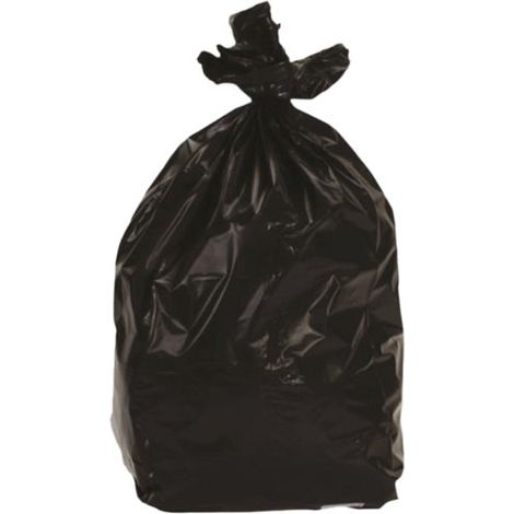Sacs Poubelle Noirs 50 Litres en Polyethylène Haute Densite 13 My - Predecoupes - Rouleau de 50 - Bureau et Collectivite