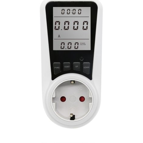 Wattmeter Steckdose Energiezähler, Digitaler Energiezähler Steckdose, Verbrauch mit 7 Überwachungsmodi, Stromverbrauchssteckdose zum Energiesparen, LCD-Display mit Hintergrundbeleuchtung