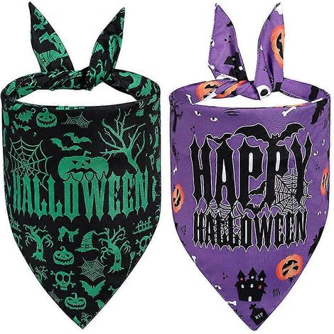 2er-Pack Halloween-Hundehalstücher, Dreiecks-Lätzchen, Hundeschals für Halloween-Partys und Haustierkostüme (1/5)