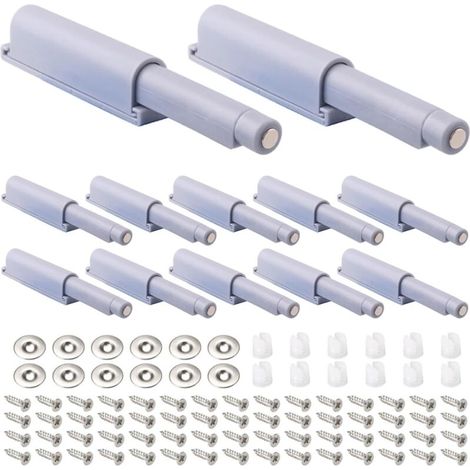 12 Pièces Loquet de porte à pousser pour ouvrir, loquets magnétiques pour porte cachée, armoires, tiroirs de camping-car, placard de cuisine
