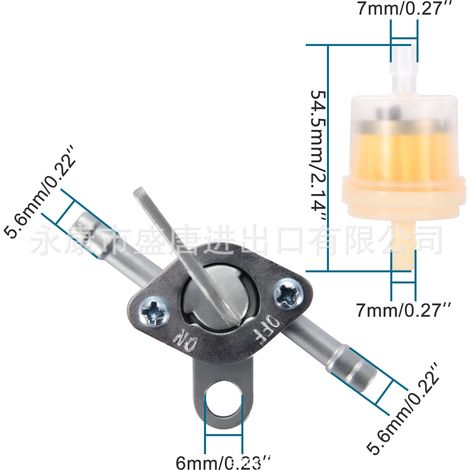 GOOFIT Gelber Benzinschlauch, Kraftstoffleitung, 6 mm, Kraftstoffventil, Pumpe, geschlossener Ersatz, Aped Dirt ATV (1/4)