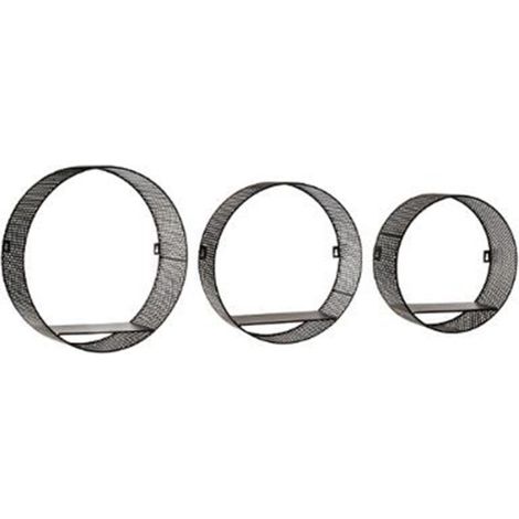 Lot de 3 Étagères Murales en Métal "Perf" 35cm Noir (1/4)