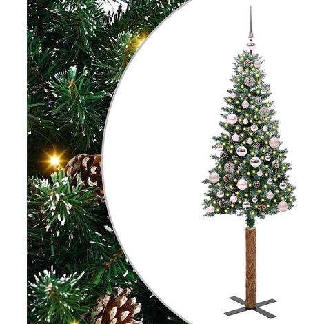 Schlanker Weihnachtsbaum mit 150 LEDs mit Ständer Grün 150 cm