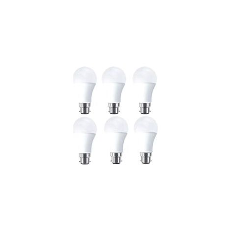 Lampadina LED QAZQA B22 da 10W equivalente a 80W, 1000lm, bianco caldo 3000K, confezione da 6 - Crezuo