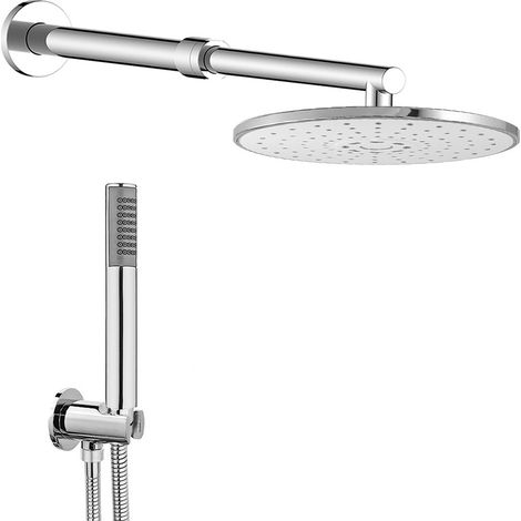 Set doccia con soffione in ABS braccio estendibile 35-50 cm in ottone cromo e kit doccino (1/5)
