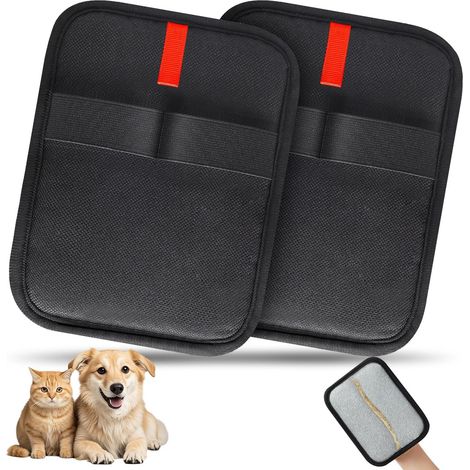 Lot de 2 Gants électrostatiques lavables polyester maille pour toilettage chat chien (1/5)
