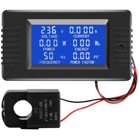 Multimètre numérique LCD avec transformateur de courant à noyau divisé, 80-260 V, 100 A, multifonction (1/4)