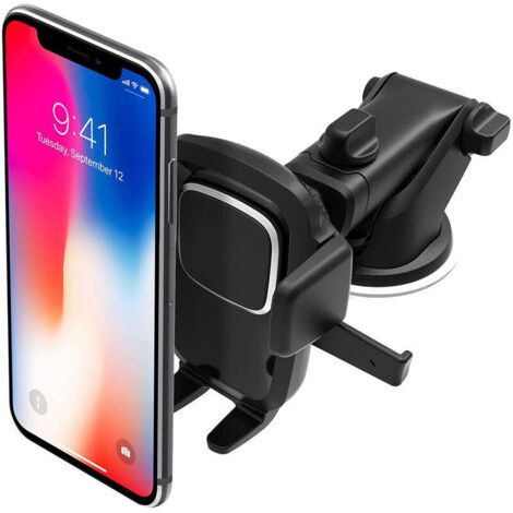Support Téléphone Voiture Ventouse Télescopique Réglable 360 Degrés Compatible Smartphone Universel - Bras Extensible 12-20 Cm (1/5)