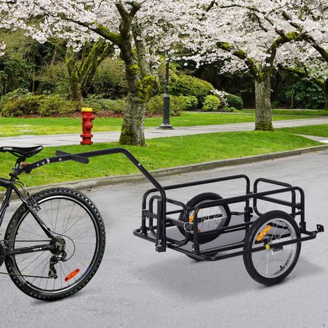 Remolque de bicicleta plegable 40 kg acero 155x71,5x77 cm OKMYHOME (1/3)