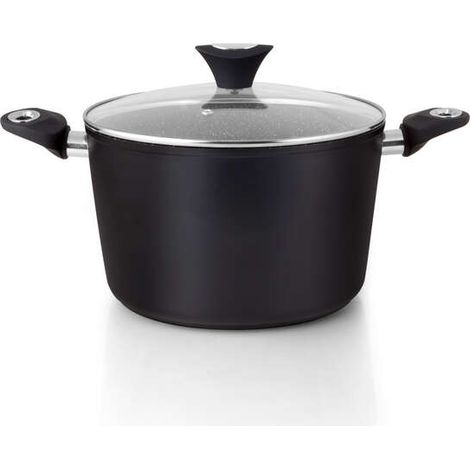 Orbegozo cfh 3020 cacerola honda fundicook - 6l de capacidad - aluminio forjado - antiadherente - facil limpieza - mango ergonomico - tapa de cristal templado