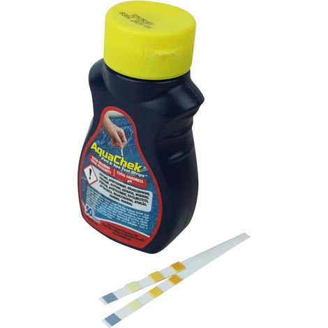 Lot de 50 bandelettes d'analyse Aquachek pour piscine ou spa - Brome - Rouge - Aquachek
