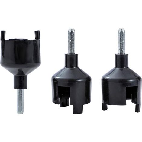 3 cabezales de perforación – Para aisladores de cercas eléctricas, postes de madera (1/4)