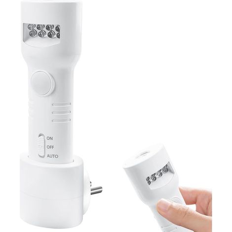 Nachtlicht-Taschenlampe, LED-Nachtlicht mit Bewegungsmelder zum Einstecken, wiederaufladbare, wandmontierte Sensortaschenlampe, induktive LED-Taschenlampe zum Einstecken für Stromausfälle und [Klasse (1/5)