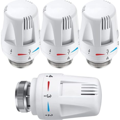 Tête thermostatique 4 pièces M30 x 1,5 – Raccords filetés pour radiateurs compacts – Protection antigel – Contrôle de température précis (1/5)