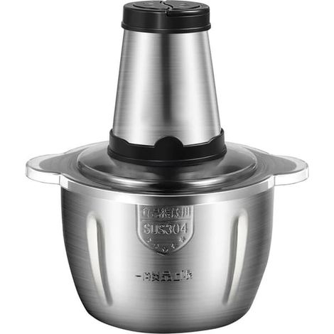 Hachoir à viande électrique 2 l, robot multifonctionnel en acier inoxydable pour viande, légumes, fruits, noix, 2 vitesses, fait maison, cuisine (1/5)