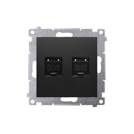 Conector doble para ordenador RJ45 cat.6 negro Simon 54 D62.01/49 Kontakt-Simon