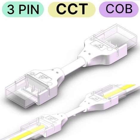 Connettore Impermeabile per LED CCT COB a 3 pin da Striscia a Striscia