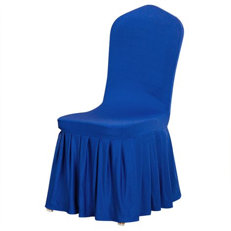 Funda elástica para silla, falda plisada extraíble, poliéster resistente, para sala de estar, hotel, boda, fiesta (1/5)