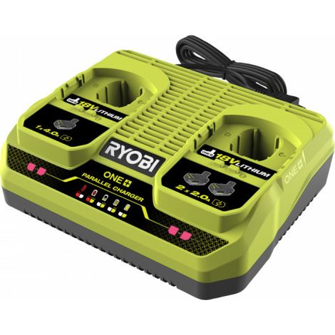 Ryobi RC18240 Caricabatterie 2 Porte Parallelo 18V ONE+ 4Ah/h (1/2)