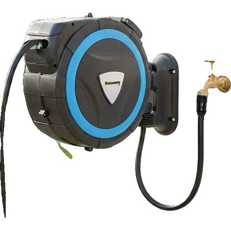 Carrete para manguera de agua, diseño para montaje en pared, función giratoria de 180°, T1003-01-18047 (1/2)