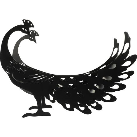Porte-papier toilette en fer noir forme de paon, structure stable et (1/5)