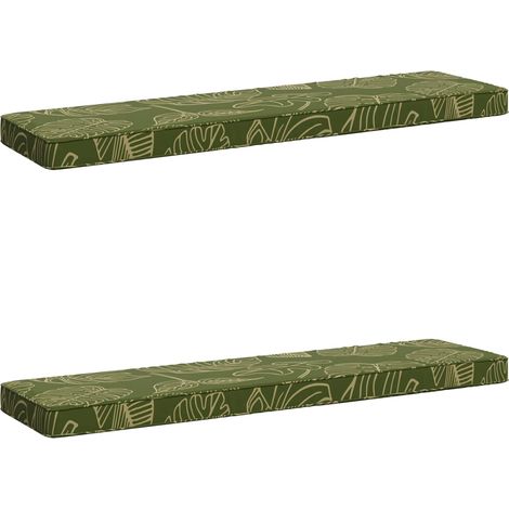 2-teilige Bankkissen VUGHT 2 stk. 100 % Polyester Blattdesign vidaXL