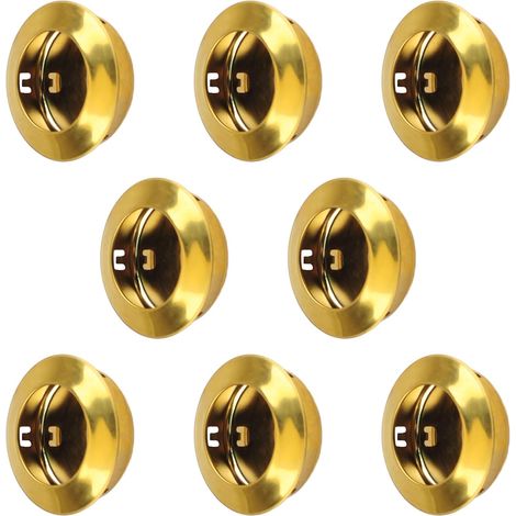 Confezione da 8 maniglie per ante di armadi, maniglia a filo rotonda in acciaio inossidabile, maniglia a tirante scorrevole a incasso, maniglia invisibile per ante (oro) (1/5)