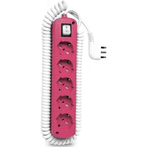 Multipresa 5 posti 10/16A+Schuko Fucsia Le Prolunghe 295/COLOR-FU