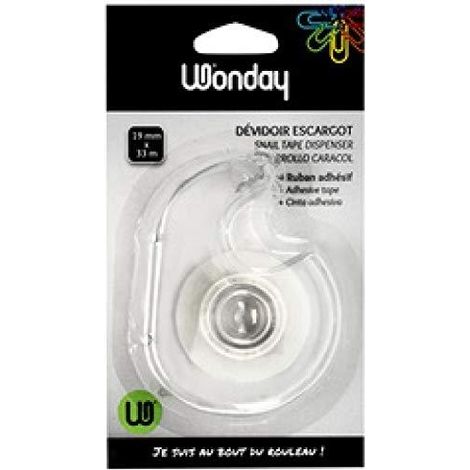 Wonday Dispensador adhesivo transparente 19 mm x 33 m